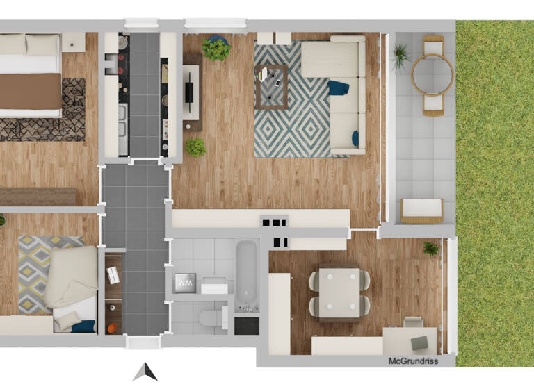 Wohnung zum Kauf 315.000 € 4 Zimmer 87 m²<br/>Wohnfläche EG<br/>Geschoss Bonlanden Filderstadt 70794