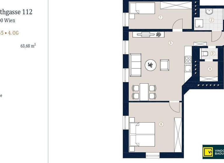Wohnung zum Kauf - Erstbezug 350.000 € 2 Zimmer 63,7 m² 4. Geschoss Wien,Favoriten 1100