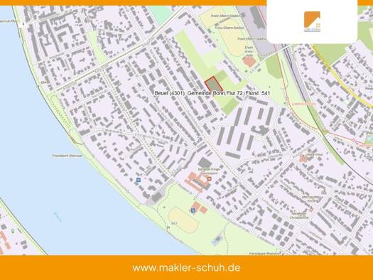 Grundstück zum Kauf 110.000 € 3.558 m² Grundstück Beuel Bonn / Beuel-Mitte 53225