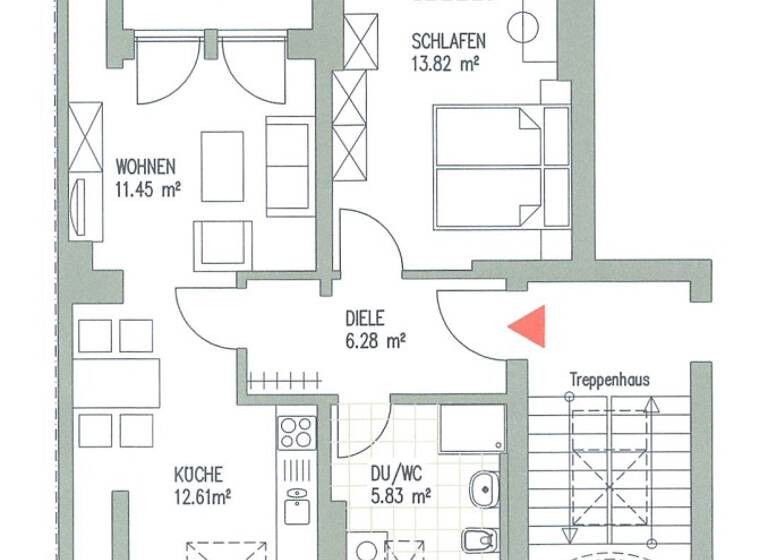 Wohnung zur Miete 830 € 2 Zimmer 51,9 m²<br/>Wohnfläche Dachgeschoss, 4.<br/>Geschoss Delitzscher Straße 142 Eutritzsch Leipzig 04129