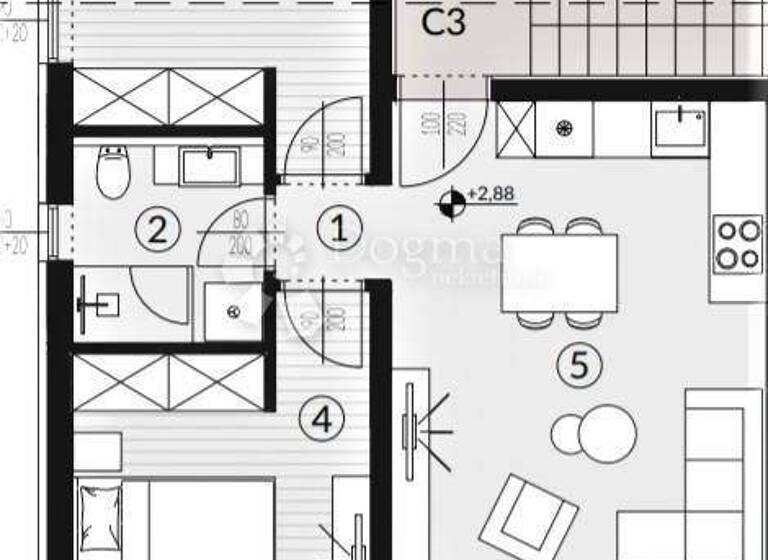Wohnung zum Kauf 3 Zimmer 64 m² 1. Geschoss Liznjan