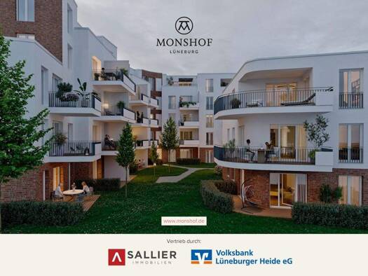 Wohnung zum Kauf - Erstbezug provisionsfrei 315.000 € 2 Zimmer 52,4 m² 1. Geschoss Rotes Feld Lüneburg 21335