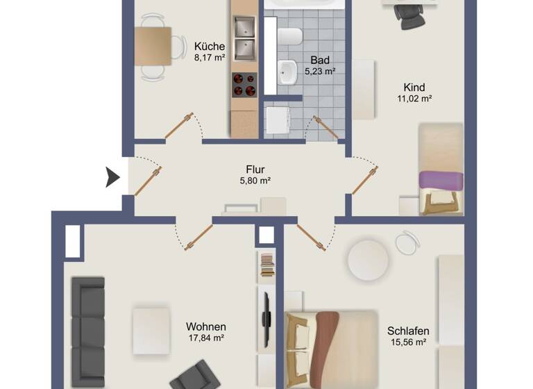 Wohnung zum Kauf 159.000 € 3 Zimmer 66,9 m²<br/>Wohnfläche Mockau-Nord Leipzig 04357
