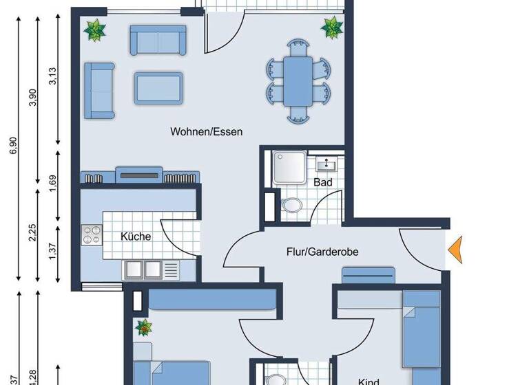 Wohnung zum Kauf 379.000 € 3 Zimmer 74,5 m² frei ab 01.05.2026 Kornwestheim-Pattonville Kornwestheim 70806