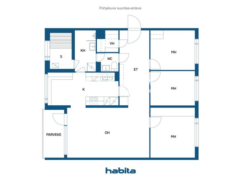 Wohnung zum Kauf 178.000 € 4 Zimmer 93,5 m² 2. Geschoss Talikkokatu 8 Turku 20540