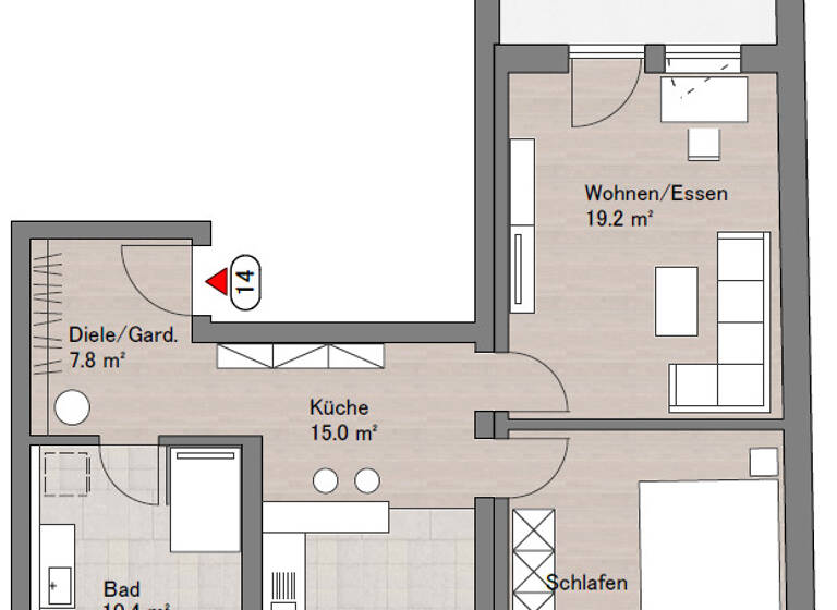 Wohnung zum Kauf 249.000 € 2 Zimmer 71 m²<br/>Wohnfläche 1.<br/>Geschoss Haunsheim Haunsheim 89437