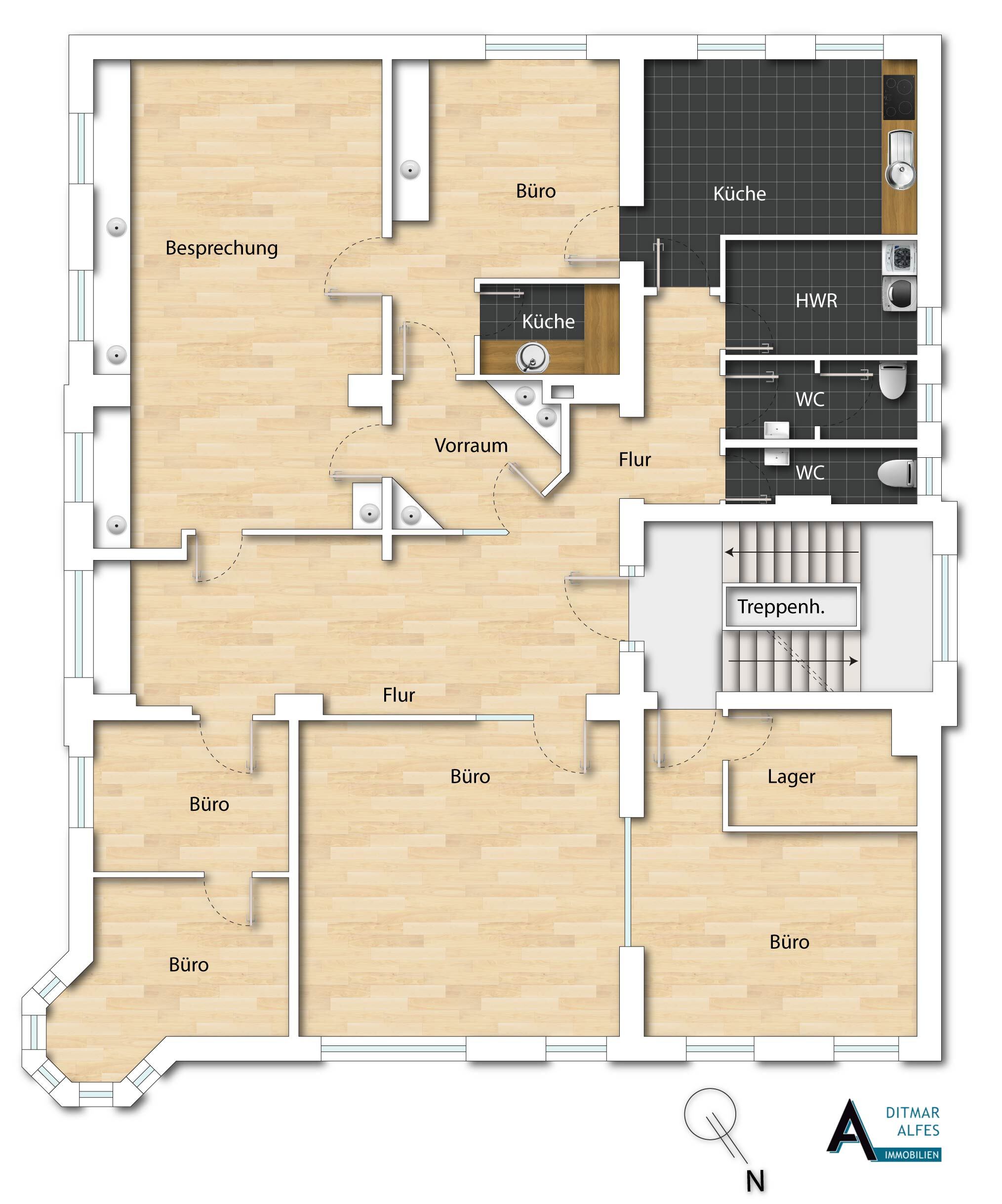 Büro-/Praxisfläche zur Miete 1.700 € 6 Zimmer 208 m²<br/>Bürofläche Burgstraße 1 Neheim - Mitte Arnsberg 59755