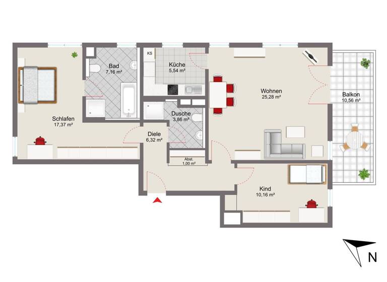 Wohnung zum Kauf 499.000 € 3 Zimmer 80 m² 1. Geschoss Trudering-Riem München 81827