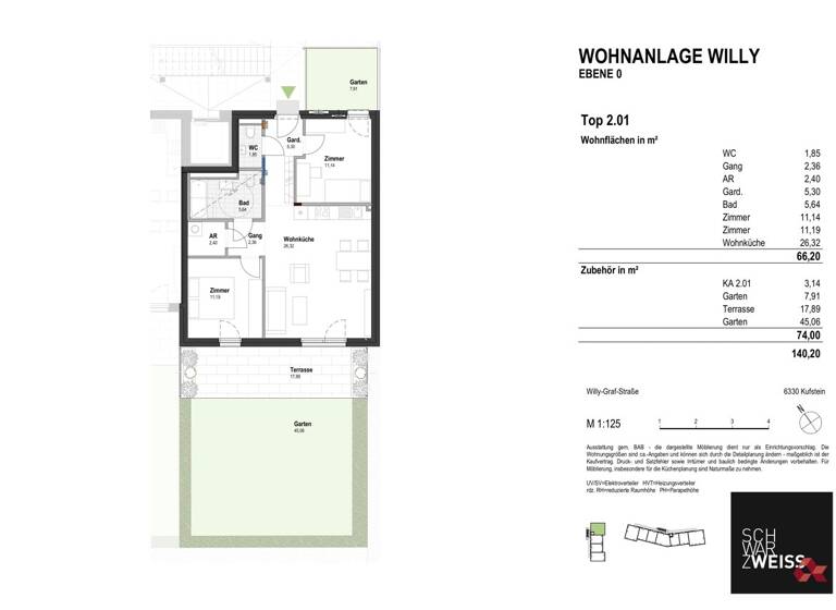 Wohnung zum Kauf - Erstbezug 549.000 € 3 Zimmer 66,2 m² EG Kufstein 6330