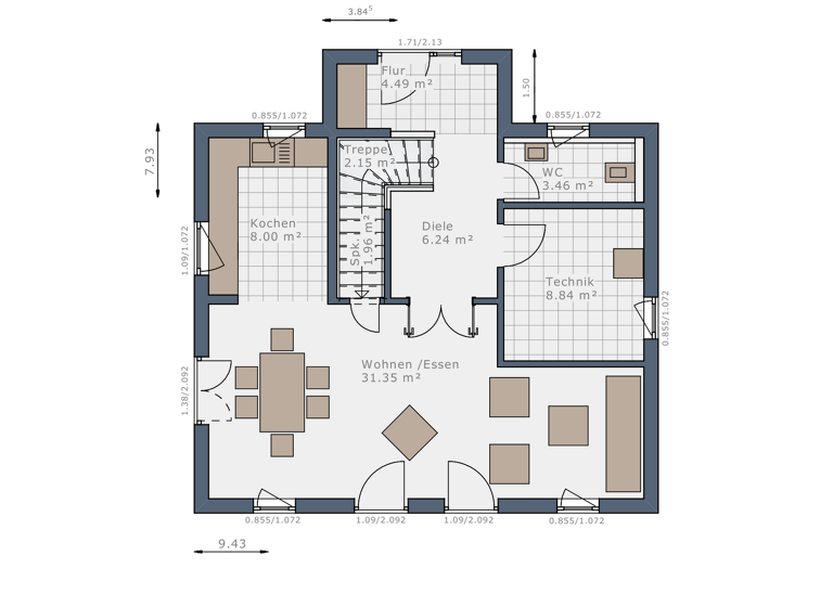 Einfamilienhaus zum Kauf provisionsfrei 546.538 € 5 Zimmer 130 m² 660 m² Grundstück Elmenhorst Elmenhorst-Lichtenhagen 18107