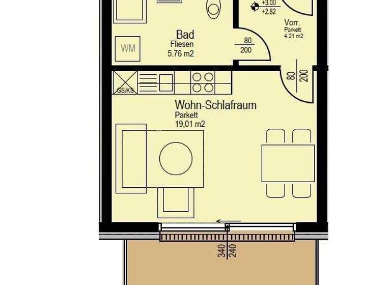 Wohnung zur Miete 444 € 38,3 m² 2. Geschoss Webergasse 13-15 Urfahr Linz 4040