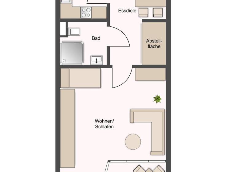 Wohnung zum Kauf 135.000 € 1 Zimmer 49,4 m²<br/>Wohnfläche 1.<br/>Geschoss Reudnitz-Thonberg Leipzig 04317