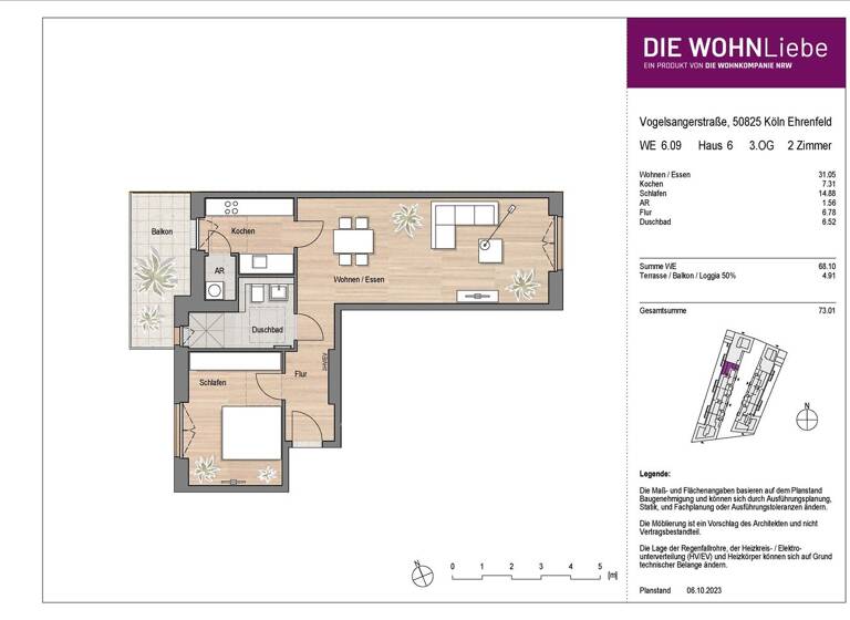 Wohnung zum Kauf - Erstbezug 576.900 € 2 Zimmer 73 m² Vogelsanger Straße 271 Ehrenfeld Köln 50825
