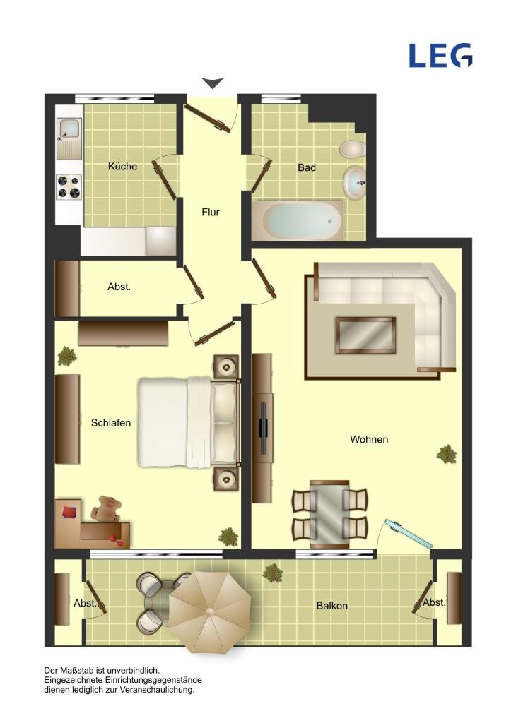 Wohnung zur Miete 450 € 2 Zimmer 61 m²<br/>Wohnfläche 7.<br/>Geschoss Eckermannweg 7 Königstor 5 Minden 32427