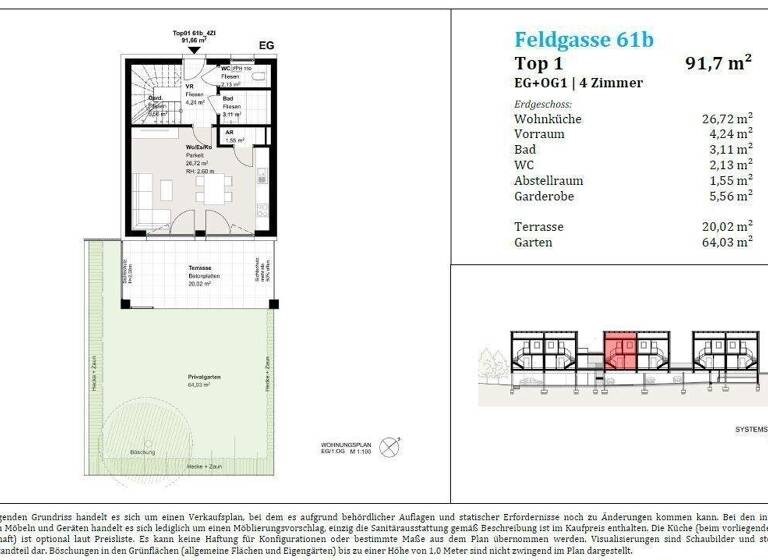 Maisonette zum Kauf provisionsfrei 452.000 € 4 Zimmer 91,7 m² EG Feldgasse Gleisdorf 8200