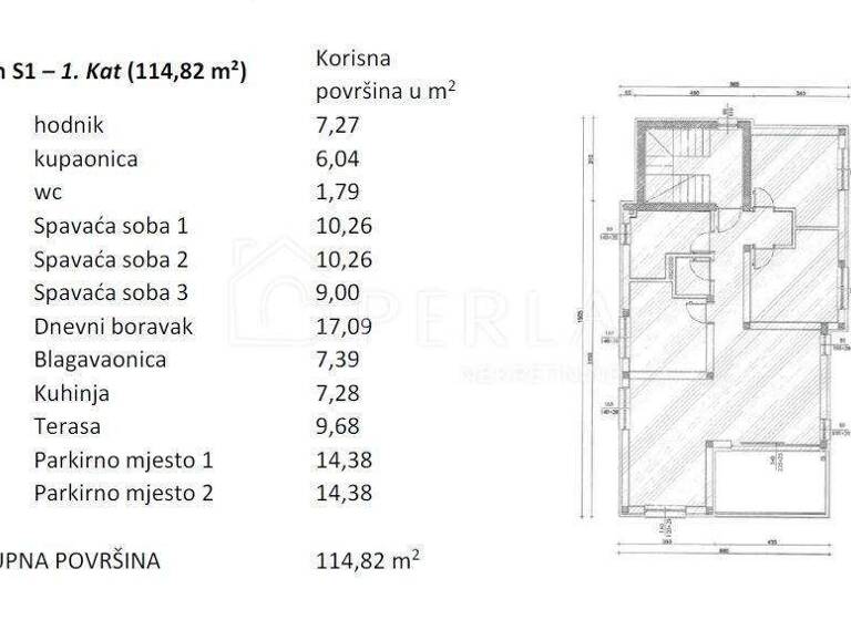 Wohnung zum Kauf 550.000 € 4 Zimmer 89 m² 1. Geschoss Petrcane, Zadar - Okolica Petrcane - Kozino