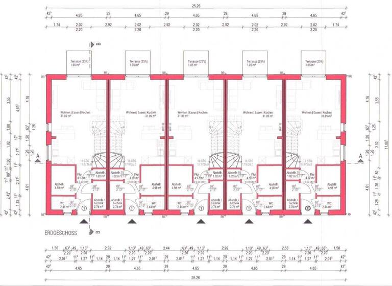 Reihenendhaus zur Miete 1.150 € 3 Zimmer 96,1 m² 130 m² Grundstück frei ab 01.07.2026 Bad Bentheim 48455