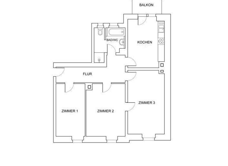 Wohnung zum Kauf 495.000 € 3 Zimmer 86 m² 1. Geschoss Weststadt Karlsruhe 76135