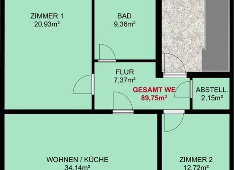 Wohnung zum Kauf provisionsfrei 394.000 € 3 Zimmer 89,8 m² 1. Geschoss Liebenauer Straße  43 Innenstadt Halle (Saale) 06110