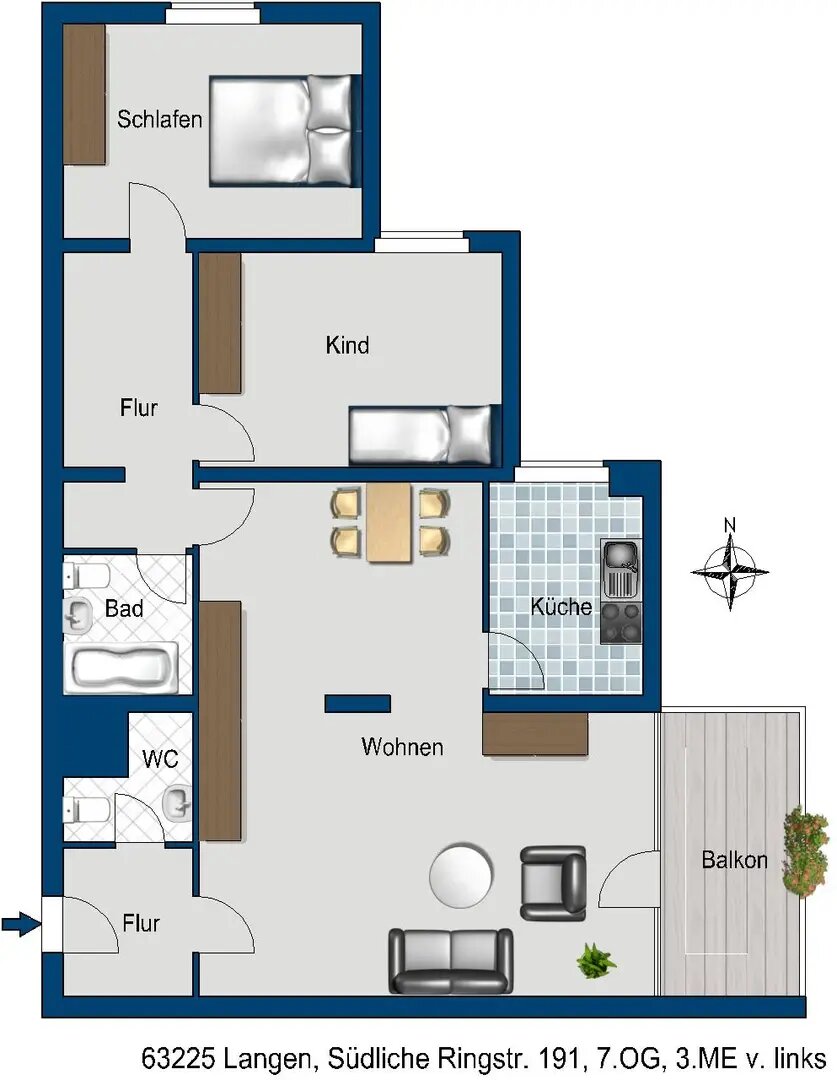 Wohnung zum Kauf provisionsfrei 114.840 € 3 Zimmer 92 m²<br/>Wohnfläche ab sofort<br/>Verfügbarkeit Südliche Ringstr. Langen 2 Langen 63225