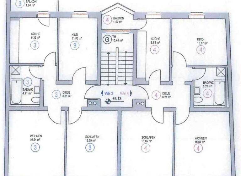 Wohnung zum Kauf provisionsfrei 162.000 € 3 Zimmer 64,4 m² 1. Geschoss Grolmannstraße 17 Krämpfervorstadt Erfurt 99085