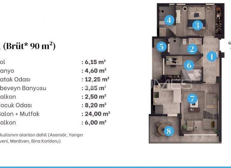 Wohnung zum Kauf 156.000 € 3 Zimmer 94 m² EG Antalya 07112