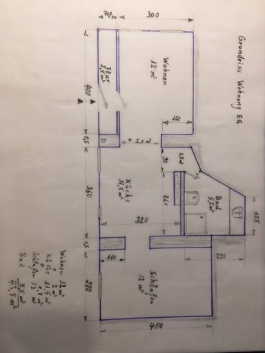 Studio zur Miete 580 € 1 Zimmer 44 m² EG frei ab sofort In der Wagenlück 20 Pfaffenkopf Saarbrücken 66125