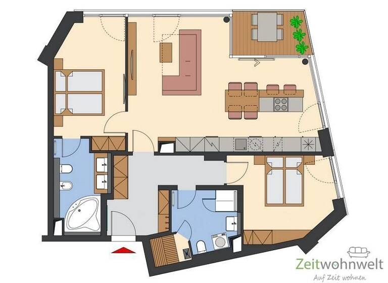 Wohnung zur Miete auf Zeit 3.080 € 3 Zimmer 91,9 m² frei ab sofort Wilsdruffer Vorstadt/Seevorstadt-West Dresden 01067