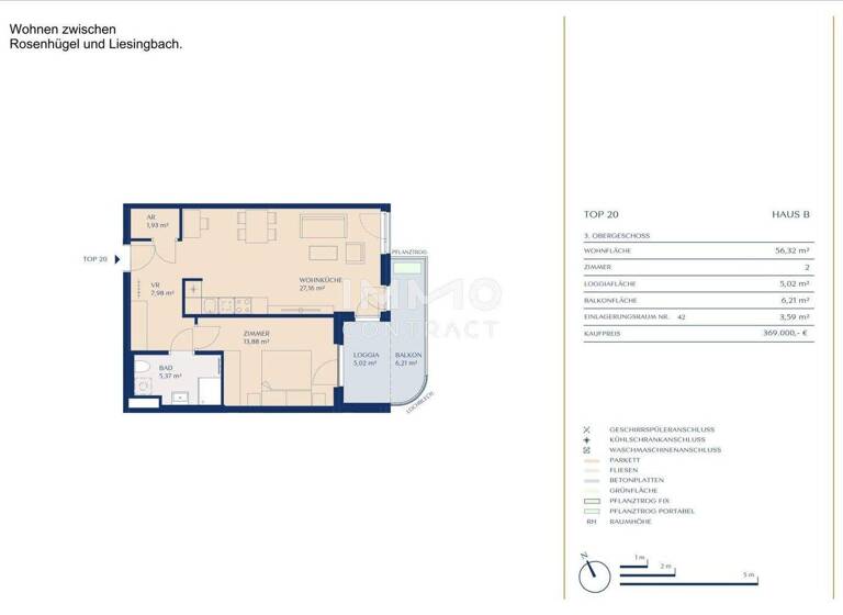 Wohnung zum Kauf - Erstbezug provisionsfrei 343.170 € 2 Zimmer 56,2 m² 3. Geschoss Wien 1230