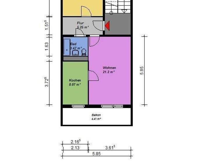 Wohnung zur Miete 509 € 2 Zimmer 57,1 m² 2. Geschoss Kirschenallee 7 Lindenberg Neubrandenburg 17033
