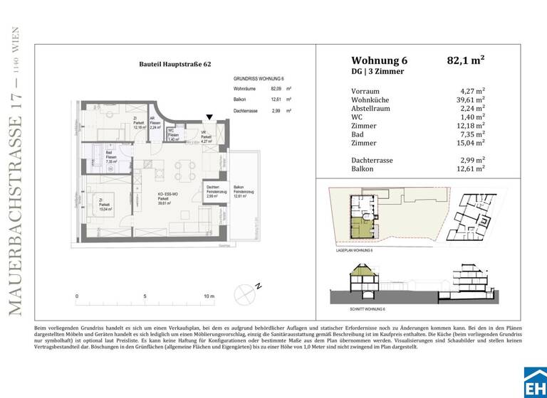 Wohnung zum Kauf - Erstbezug 565.634 € 3 Zimmer 82,1 m² 3. Geschoss Hauptstraße Wien 1140