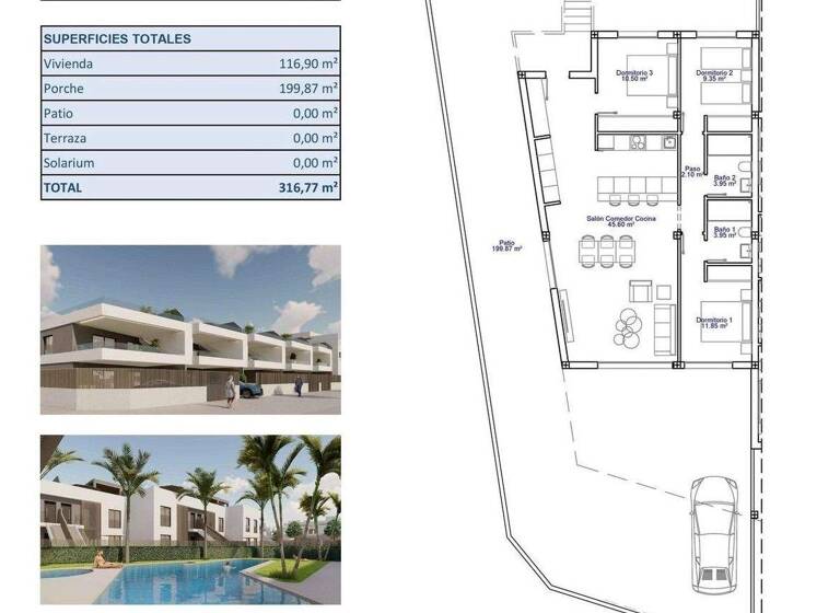 Terrassenwohnung zum Kauf 395.000 € 2 Zimmer 102 m² Pilar de la Horadada 03190