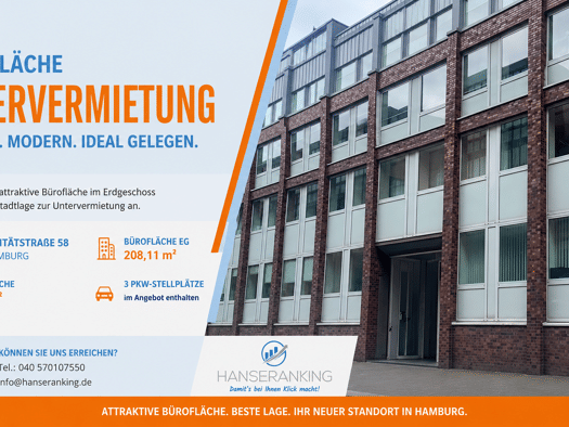Büro zur Miete provisionsfrei 4.000 € 5 Zimmer 208,1 m² Bürofläche Neustadt Mitte 20459
