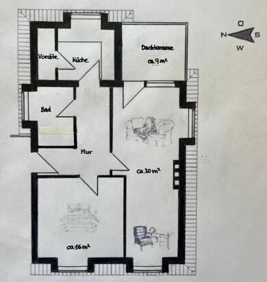Wohnung zur Miete 1.285 € 2 Zimmer 75 m² Geschoss 2/2 frei ab sofort Rahlstedt Hamburg 22143