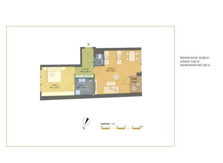 Wohnung zum Kauf 629.000 € 2 Zimmer 59,1 m² Wien 1030