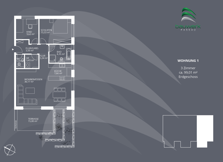 Wohnung zum Kauf - Erstbezug provisionsfrei 449.900 € 3 Zimmer 99 m² 1. Geschoss Altenthann Altenthann, Nähe Regensburg 93177