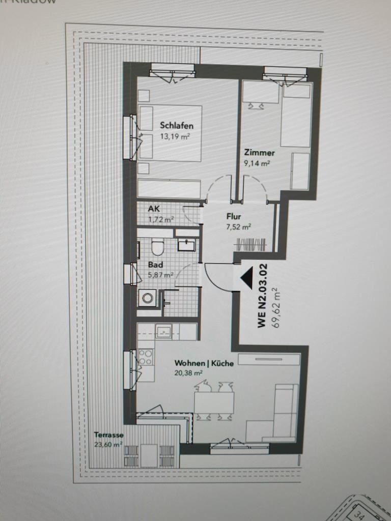 Wohnung zur Miete 1.184 € 3 Zimmer 69,6 m²<br/>Wohnfläche 4.<br/>Geschoss 01.12.2024<br/>Verfügbarkeit Kladow Berlin 14089