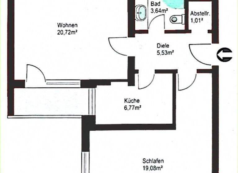 Wohnung zur Miete 650 € 2 Zimmer 59 m² 5. Geschoss Schoppershof Nürnberg 90491