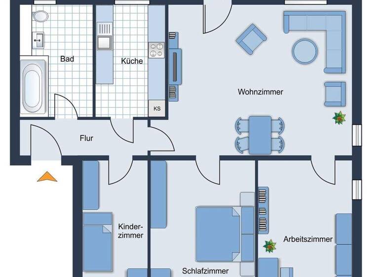 Wohnung zur Miete 670 € 4 Zimmer 78,6 m² 1. Geschoss frei ab 01.06.2026 Goethestraße 37 Zwenkau 04442