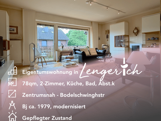 Wohnung zum Kauf 168.000 € 2 Zimmer 78 m² 1. Geschoss frei ab sofort Bodelschwinghstr. Lengerich Lengerich 49525