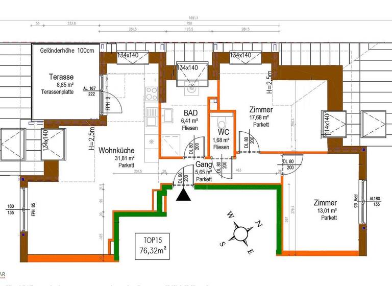 Wohnung zum Kauf - Erstbezug 499.000 € 3 Zimmer 76,3 m² 3. Geschoss Wien 1220