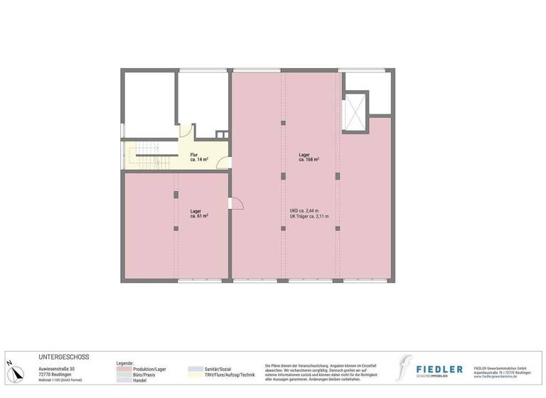 Bürofläche zur Miete provisionsfrei 844 m² Bürofläche Auwiesenstraße 30 Betzingen Reutlingen 72770