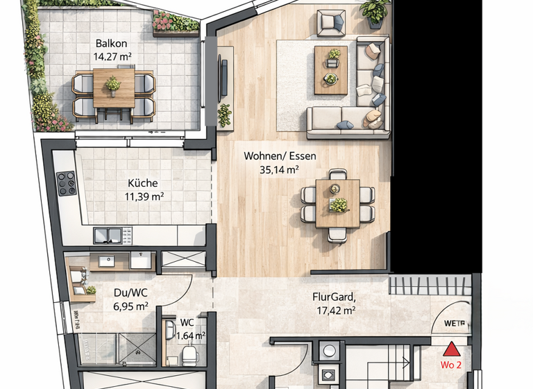 Wohnung zur Miete 1.720 € 3 Zimmer 111 m² EG frei ab sofort Alois-Schnorr-Straße Staufen Staufen im Breisgau 79219