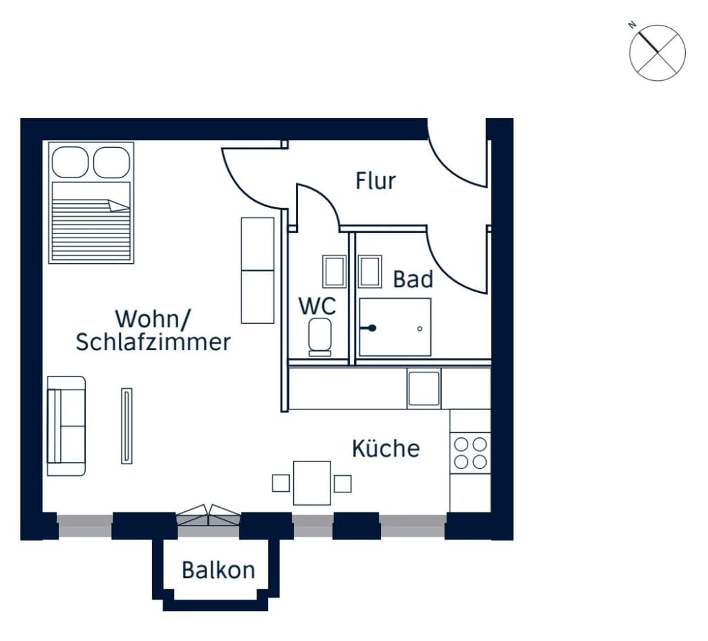 Wohnung zur Miete Wohnen auf Zeit 1.295 € 2 Zimmer 42 m²<br/>Wohnfläche 01.03.2025<br/>Verfügbarkeit Glasgower Straße Wedding Berlin 13349