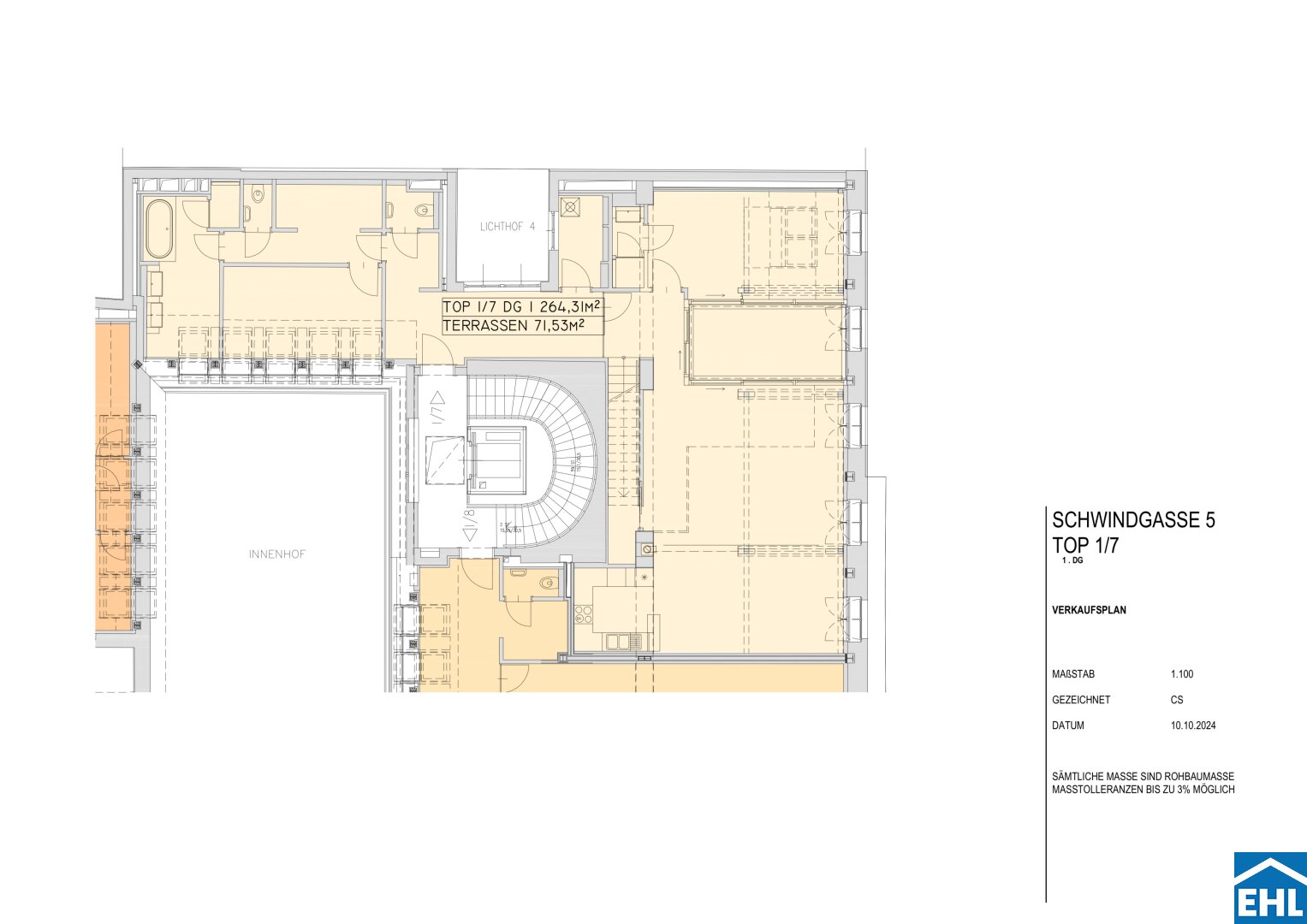 Wohnung zum Kauf 3.566.468 € 5 Zimmer 264,3 m²<br/>Wohnfläche 4.<br/>Geschoss Schwindgasse Wien 1040