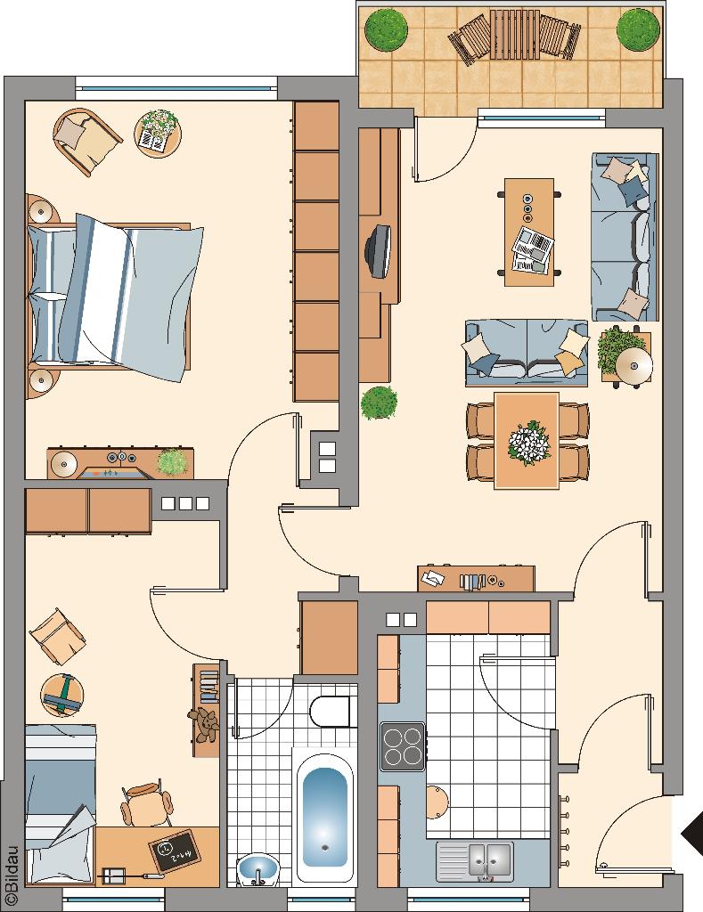 Wohnung zur Miete 499 € 3,5 Zimmer 68,8 m²<br/>Wohnfläche 2.<br/>Geschoss Karl-Arnold-Straße 11 Klausen Remscheid 42899