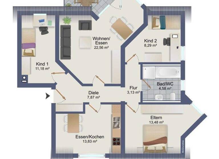 Wohnung zum Kauf 149.000 € 6 Zimmer 88 m² Wiesau 95667