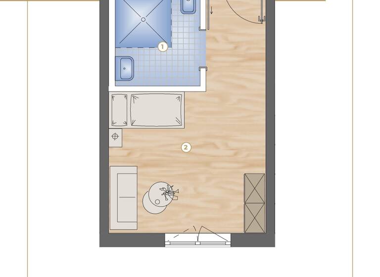 Studio zum Kauf provisionsfrei 198.500 € 1 Zimmer 26,1 m²<br/>Wohnfläche Münchaurach Aurachtal 91086