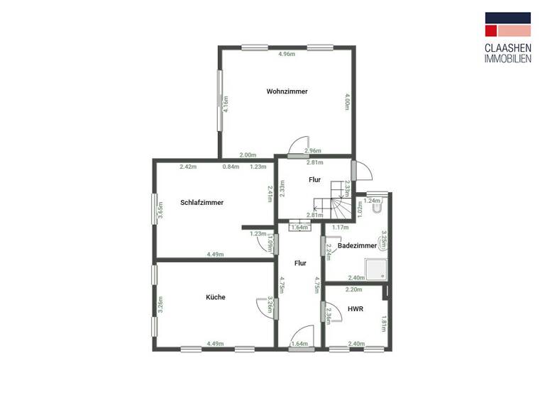 Doppelhaushälfte zum Kauf 139.000 € 3 Zimmer 100 m² 319 m² Grundstück Groothusen Krummhörn 26736