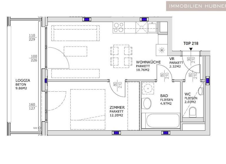 Wohnung zur Miete 670 € 2 Zimmer 50 m² 3. Geschoss Wien 1110